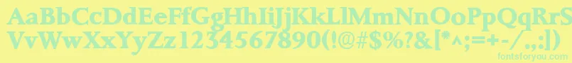 Ft8bBold Font – Green Fonts on Yellow Background