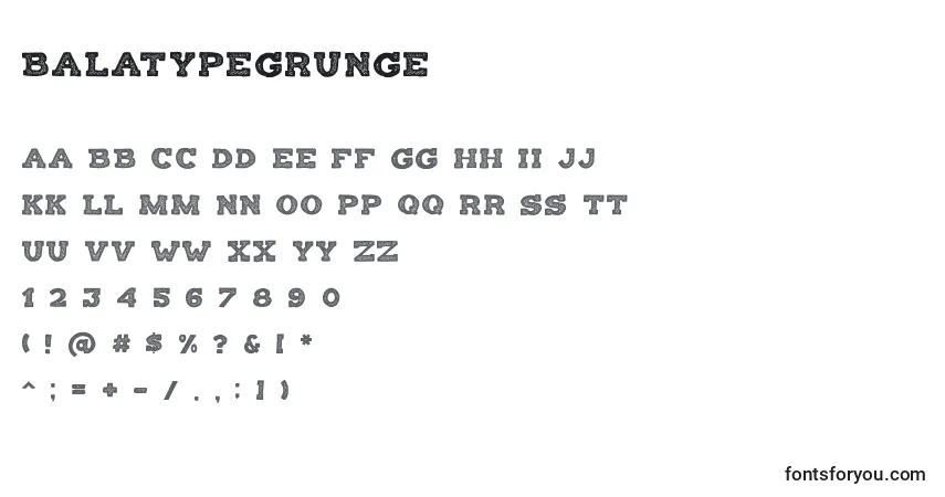 BalatypeGrungeフォント–アルファベット、数字、特殊文字
