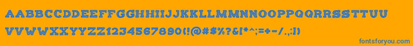 BalatypeGrunge Font – Blue Fonts on Orange Background