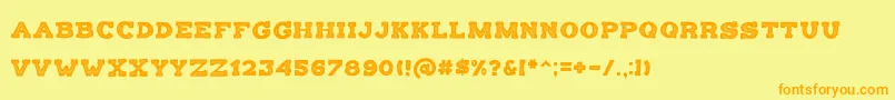 BalatypeGrunge Font – Orange Fonts on Yellow Background