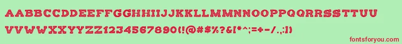 BalatypeGrunge Font – Red Fonts on Green Background