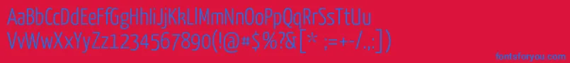 YanoneKaffeesatzLight Font – Blue Fonts on Red Background