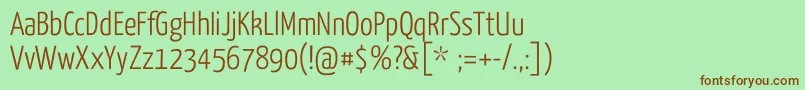 YanoneKaffeesatzLight Font – Brown Fonts on Green Background
