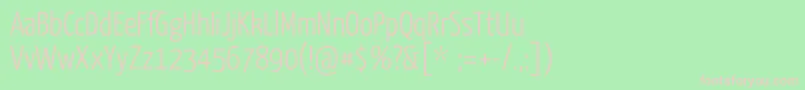 YanoneKaffeesatzLight Font – Pink Fonts on Green Background