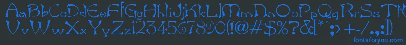 Bard Font – Blue Fonts on Black Background