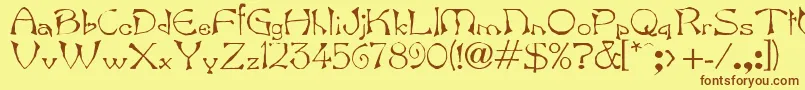 Bard Font – Brown Fonts on Yellow Background