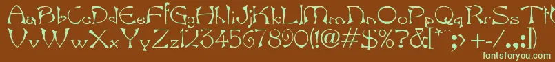 Bard Font – Green Fonts on Brown Background