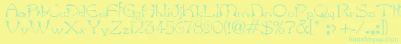 Bard Font – Green Fonts on Yellow Background