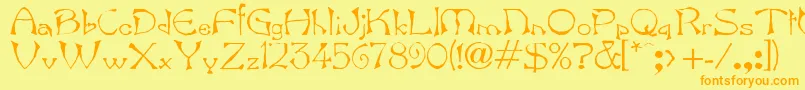 Bard Font – Orange Fonts on Yellow Background