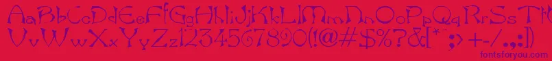 Bard Font – Purple Fonts on Red Background