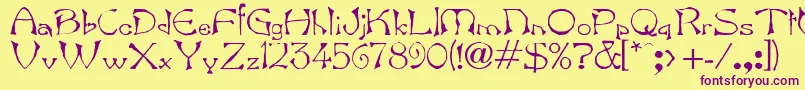 Bard Font – Purple Fonts on Yellow Background