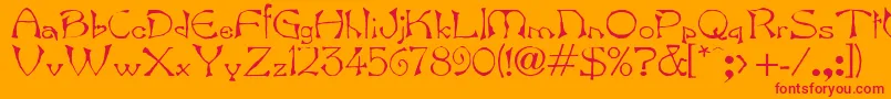 Bard Font – Red Fonts on Orange Background