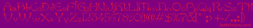 Bard Font – Red Fonts on Purple Background