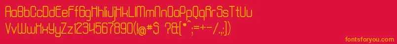 フォントAposiopesisNormal – 赤い背景にオレンジの文字
