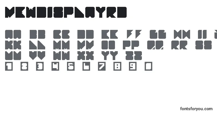 A fonte NewDisplayRd – alfabeto, números, caracteres especiais