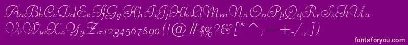 Fonte LiberateNormal – fontes rosa em um fundo violeta