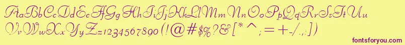 LiberateNormal Font – Purple Fonts on Yellow Background