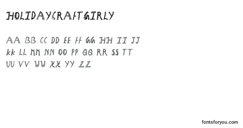 A fonte HolidayCraftGirly (69416) – alfabeto, números, caracteres especiais