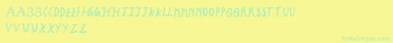 HolidayCraftGirly Font – Green Fonts on Yellow Background