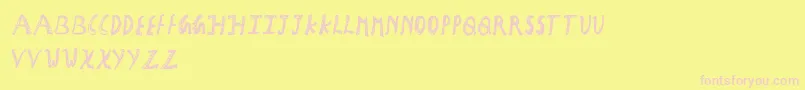 HolidayCraftGirly Font – Pink Fonts on Yellow Background