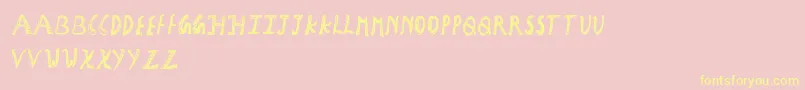 HolidayCraftGirly Font – Yellow Fonts on Pink Background