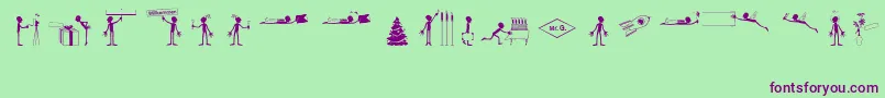 LinotypeFesttagsfont Font – Purple Fonts on Green Background