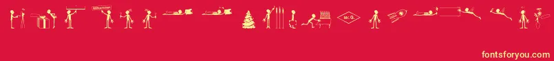 LinotypeFesttagsfont Font – Yellow Fonts on Red Background