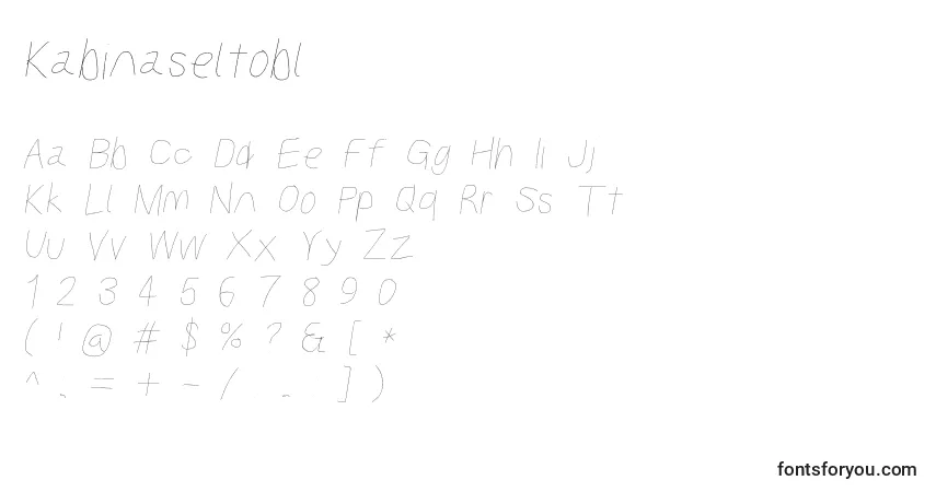 Czcionka Kabinaseltobl – alfabet, cyfry, specjalne znaki