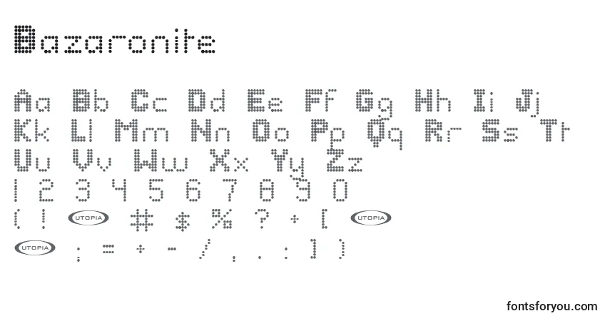 Шрифт Bazaronite – алфавит, цифры, специальные символы