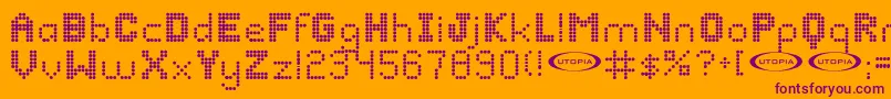 Bazaronite Font – Purple Fonts on Orange Background