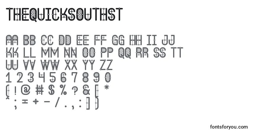 Шрифт TheQuickSouthSt – алфавит, цифры, специальные символы