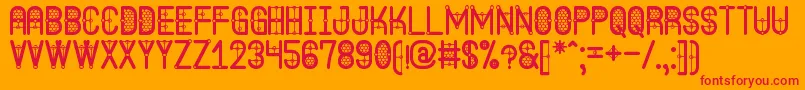 Fonte TheQuickSouthSt – fontes vermelhas em um fundo laranja