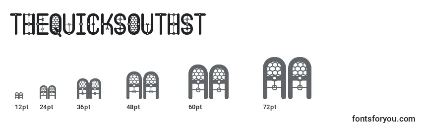 TheQuickSouthSt Font Sizes