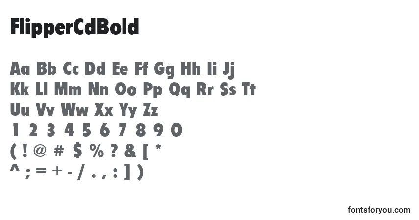 Czcionka FlipperCdBold – alfabet, cyfry, specjalne znaki