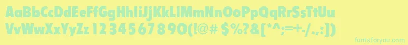 Weitere Informationen zur FlipperCdBold-Schriftart FlipperCdBold-Schriftart – Grüne Schriften auf gelbem Hintergrund