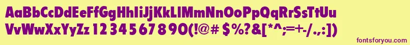 FlipperCdBold Font – Purple Fonts on Yellow Background