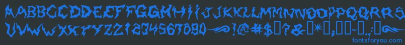 Shaman Font – Blue Fonts on Black Background