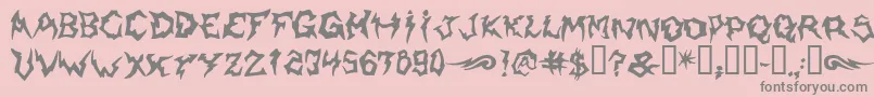 フォントShaman – ピンクの背景に灰色の文字