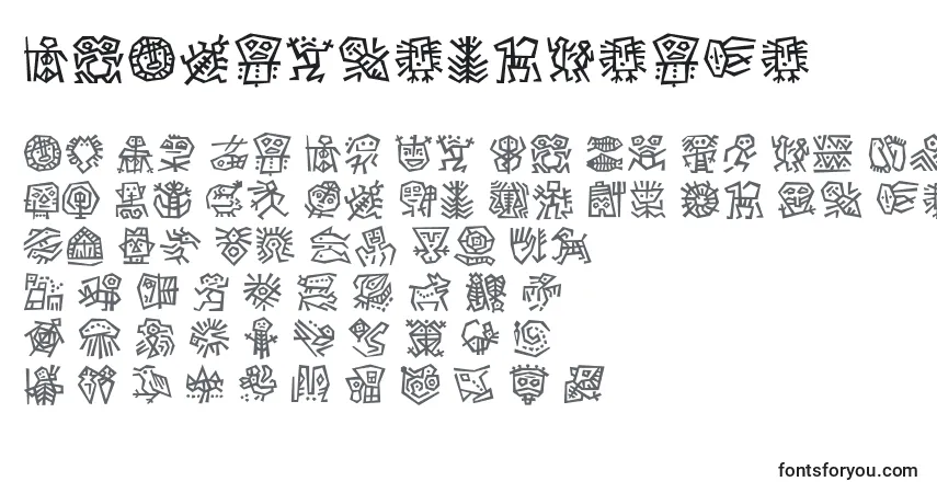Czcionka DfAncestorItcTt – alfabet, cyfry, specjalne znaki