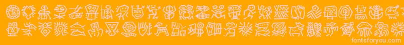 DfAncestorItcTt Font – Pink Fonts on Orange Background