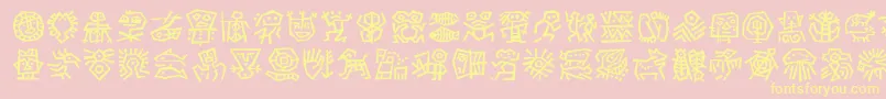 DfAncestorItcTt Font – Yellow Fonts on Pink Background