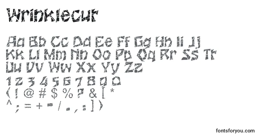 Czcionka Wrinklecut – alfabet, cyfry, specjalne znaki