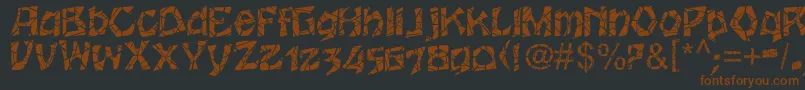 Wrinklecut-fontti – ruskeat fontit mustalla taustalla