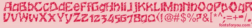 Wrinklecut Font – Red Fonts on Pink Background