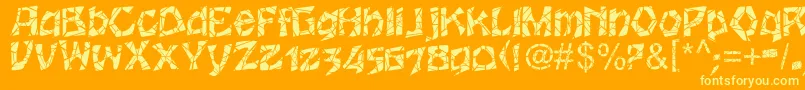 Wrinklecut Font – Yellow Fonts on Orange Background