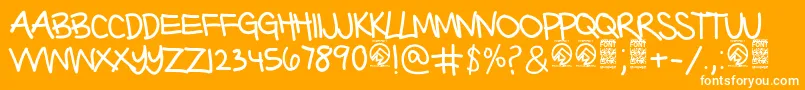 BarterwithagypsyThin Font – White Fonts on Orange Background