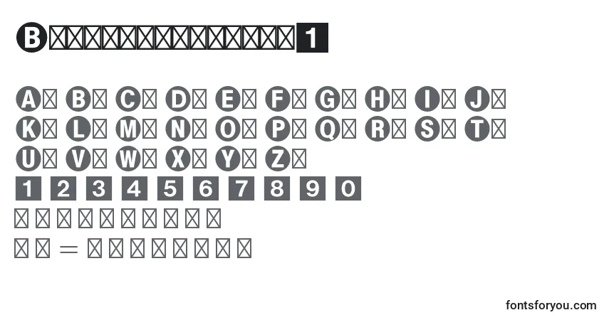 Schriftart Bundesbahnpistd1 – Alphabet, Zahlen, spezielle Symbole