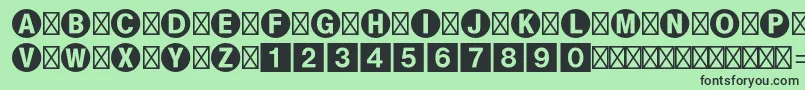 Bundesbahnpistd1-fontti – mustat fontit vihreällä taustalla
