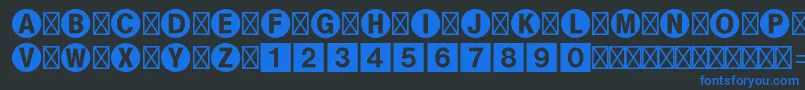 Bundesbahnpistd1 Font – Blue Fonts on Black Background