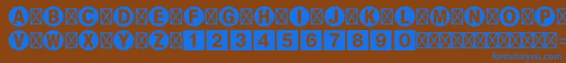 Bundesbahnpistd1 Font – Blue Fonts on Brown Background